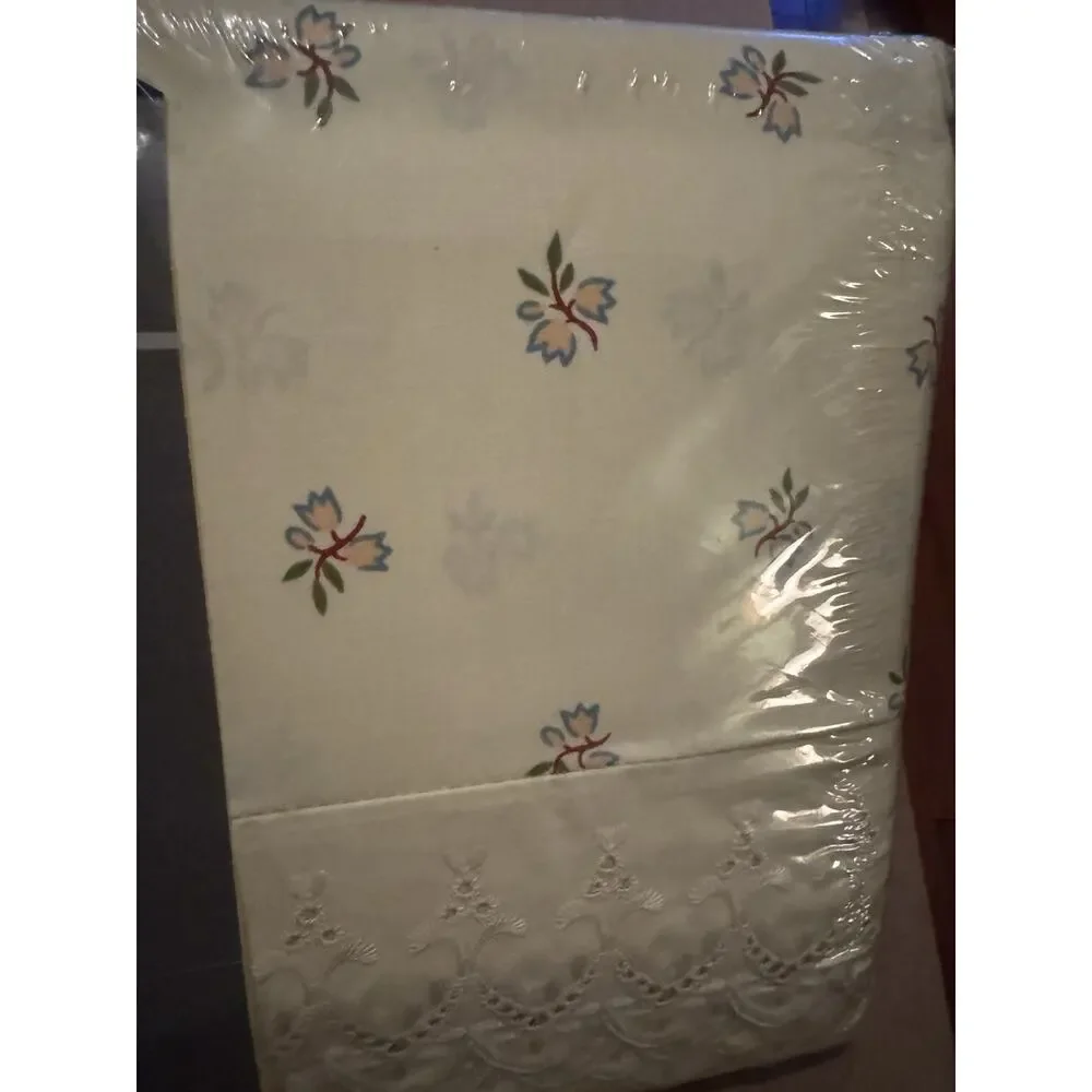 Vintage St Marys Luxury Percale Courtship Lace Full Sheet Set 4 Pc Floral Design